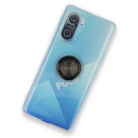 Newface Xiaomi Redmi K40 Kılıf Gros Yüzüklü Silikon - Siyah