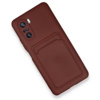 Newface Xiaomi Redmi K40 Kılıf Kelvin Kartvizitli Silikon - Bordo