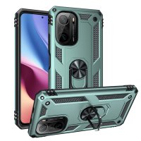 Newface Xiaomi Redmi K40 Kılıf Sofya Yüzüklü Silikon Kapak - Yeşil