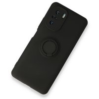 Newface Xiaomi Redmi K40 Kılıf Viktor Yüzüklü Silikon - Siyah