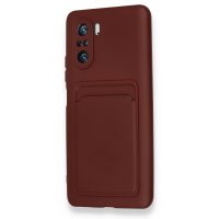 Newface Xiaomi Redmi K40 Pro Kılıf Kelvin Kartvizitli Silikon - Bordo