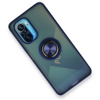 Newface Xiaomi Redmi K40 Pro Kılıf Montreal Yüzüklü Silikon Kapak - Lacivert