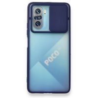 Newface Xiaomi Redmi K40 Pro Kılıf Palm Buzlu Kamera Sürgülü Silikon - Lacivert