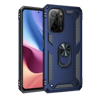 Newface Xiaomi Redmi K40 Pro Kılıf Sofya Yüzüklü Silikon Kapak - Lacivert