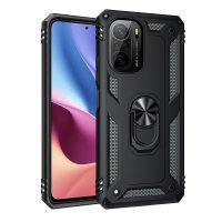 Newface Xiaomi Redmi K40 Pro Kılıf Sofya Yüzüklü Silikon Kapak - Siyah