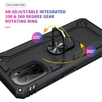Newface Xiaomi Redmi K40 Pro Kılıf Sofya Yüzüklü Silikon Kapak - Siyah