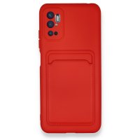 Newface Xiaomi Redmi Note 11 SE Kılıf Kelvin Kartvizitli Silikon - Kırmızı