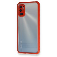 Newface Xiaomi Redmi Note 10 5G Kılıf Miami Şeffaf Silikon  - Kırmızı