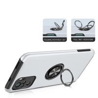 Newface Xiaomi Redmi Note 10 Kılıf Elit Yüzüklü Kapak - Gümüş