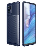 Newface Xiaomi Poco M5s Kılıf Auto Focus Karbon Kapak - Lacivert