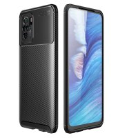 Newface Xiaomi Redmi Note 10 Kılıf Focus Karbon Silikon - Siyah