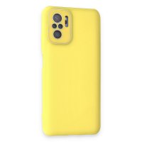 Newface Xiaomi Poco M5s Kılıf Lansman Glass Kapak - Sarı