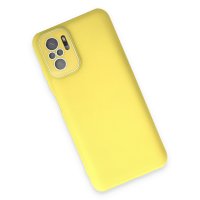 Newface Xiaomi Poco M5s Kılıf Lansman Glass Kapak - Sarı