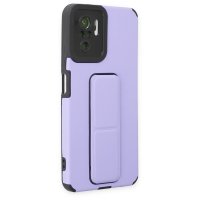 Newface Xiaomi Redmi Note 10 Kılıf Mega Standlı Silikon - Lila