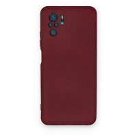 Newface Xiaomi Poco M5s Kılıf Nano içi Kadife  Silikon - Bordo