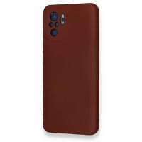 Newface Xiaomi Redmi Note 10 Kılıf Nano içi Kadife  Silikon - Kahverengi