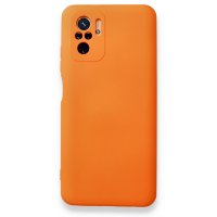 Newface Xiaomi Redmi Note 10 Kılıf Nano içi Kadife Silikon - Turuncu