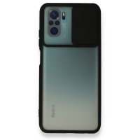 Newface Xiaomi Redmi Note 10 Kılıf Palm Buzlu Kamera Sürgülü Silikon - Siyah