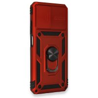 Newface Xiaomi Poco M5s Kılıf Pars Lens Yüzüklü Silikon - Kırmızı