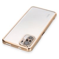 Newface Xiaomi Redmi Note 10 Kılıf Razer Lensli Silikon - Gold