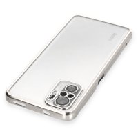 Newface Xiaomi Redmi Note 10 Kılıf Razer Lensli Silikon - Gümüş