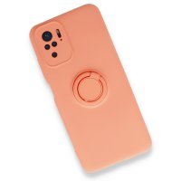 Newface Xiaomi Redmi Note 10 Kılıf Viktor Yüzüklü Silikon - Pudra