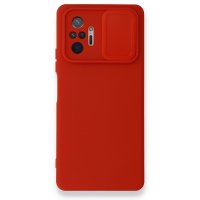 Newface Xiaomi Redmi Note 10 Pro Kılıf Color Lens Silikon - Kırmızı