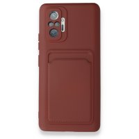 Newface Xiaomi Redmi Note 10 Pro Kılıf Kelvin Kartvizitli Silikon - Bordo