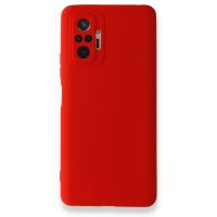 Newface Xiaomi Redmi Note 10 Pro Kılıf Nano içi Kadife Silikon - Kırmızı