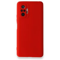 Newface Xiaomi Redmi Note 10 Pro Kılıf Nano içi Kadife Silikon - Kırmızı