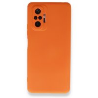 Newface Xiaomi Redmi Note 10 Pro Kılıf Nano içi Kadife  Silikon - Turuncu