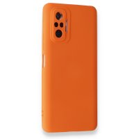 Newface Xiaomi Redmi Note 10 Pro Kılıf Nano içi Kadife  Silikon - Turuncu