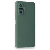 Newface Xiaomi Redmi Note 10 Pro Kılıf Nano içi Kadife Silikon - Koyu Yeşil
