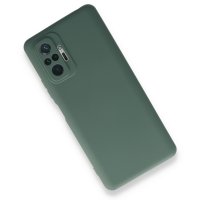 Newface Xiaomi Redmi Note 10 Pro Kılıf Nano içi Kadife Silikon - Koyu Yeşil