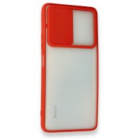 Newface Xiaomi Redmi Note 10 Pro Kılıf Palm Buzlu Kamera Sürgülü Silikon - Kırmızı