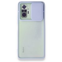 Newface Xiaomi Redmi Note 10 Pro Kılıf Palm Buzlu Kamera Sürgülü Silikon - Lila