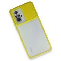 Newface Xiaomi Redmi Note 10 Pro Kılıf Palm Buzlu Kamera Sürgülü Silikon - Sarı