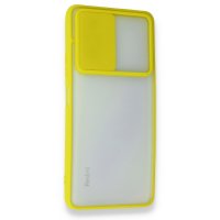 Newface Xiaomi Redmi Note 10 Pro Kılıf Palm Buzlu Kamera Sürgülü Silikon - Sarı