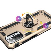 Newface Xiaomi Redmi Note 10 Pro Kılıf Sofya Yüzüklü Silikon Kapak - Gold