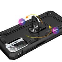 Newface Xiaomi Redmi Note 10 Pro Kılıf Sofya Yüzüklü Silikon Kapak - Siyah