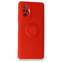 Newface Xiaomi Redmi Note 10 Pro Kılıf Viktor Yüzüklü Silikon - Kırmızı