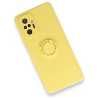 Newface Xiaomi Redmi Note 10 Pro Kılıf Viktor Yüzüklü Silikon - Sarı