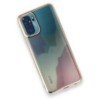 Newface Xiaomi Redmi Note 10S Kılıf Çiçekli Silikon - Buz Mavi