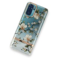 Newface Xiaomi Redmi Note 10S Kılıf Çiçekli Silikon - Gümüş