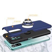 Newface Xiaomi Redmi Note 10S Kılıf Elit Yüzüklü Kapak - Lacivert