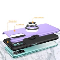 Newface Xiaomi Redmi Note 10S Kılıf Elit Yüzüklü Kapak - Mor