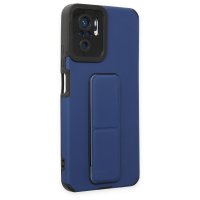Newface Xiaomi Redmi Note 10S Kılıf Mega Standlı Silikon - Mavi