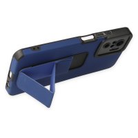 Newface Xiaomi Redmi Note 10S Kılıf Mega Standlı Silikon - Mavi