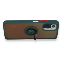 Newface Xiaomi Redmi Note 10S Kılıf Montreal Yüzüklü Silikon Kapak - Yeşil