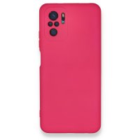 Newface Xiaomi Redmi Note 10S Kılıf Nano içi Kadife  Silikon - Koyu Pembe